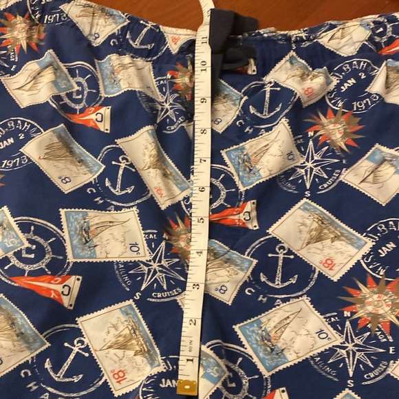 Chaps Men’s Cotton Shorts Navy Compass Stamps - Picture 6 of 7